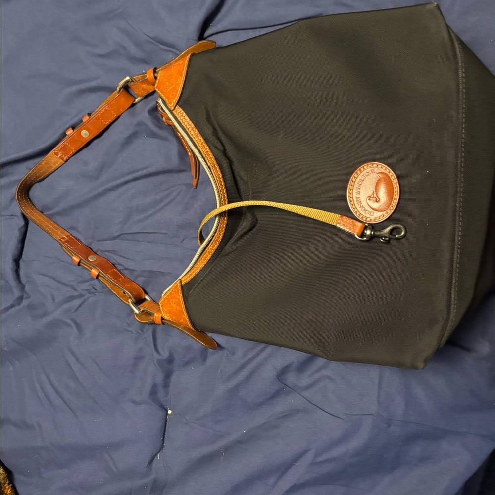 Dooney & Bourke Black and Brown Shoulder Bag
